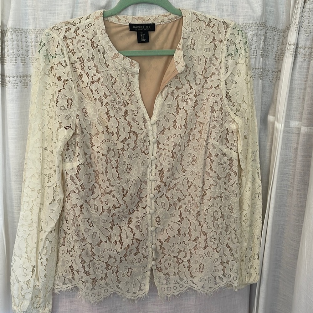 Rachel Zoe Cream Lace Top